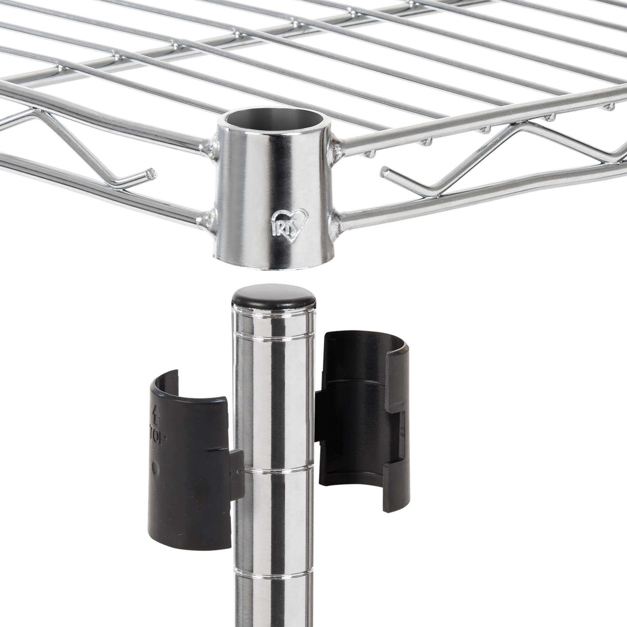 Iris® 32" Silver 3-Tier Rolling Wire Rack Shelf